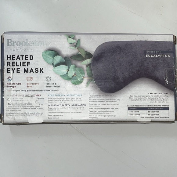 Brookstone Thera-Spa Heated Relief Eye Mask – Eucalyptus Aromatherapy, New! - Picture 2 of 2